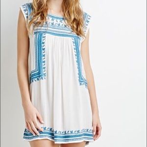 Forever 21 Embroidered Gauze Peasant Tunic
